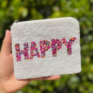 Happy Beaded Coin Purse